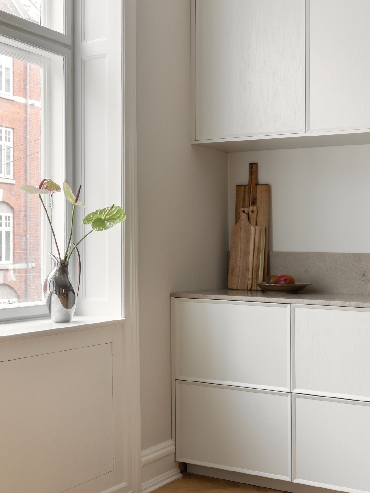 Façades de cuisine FRAME peintes en blanc
