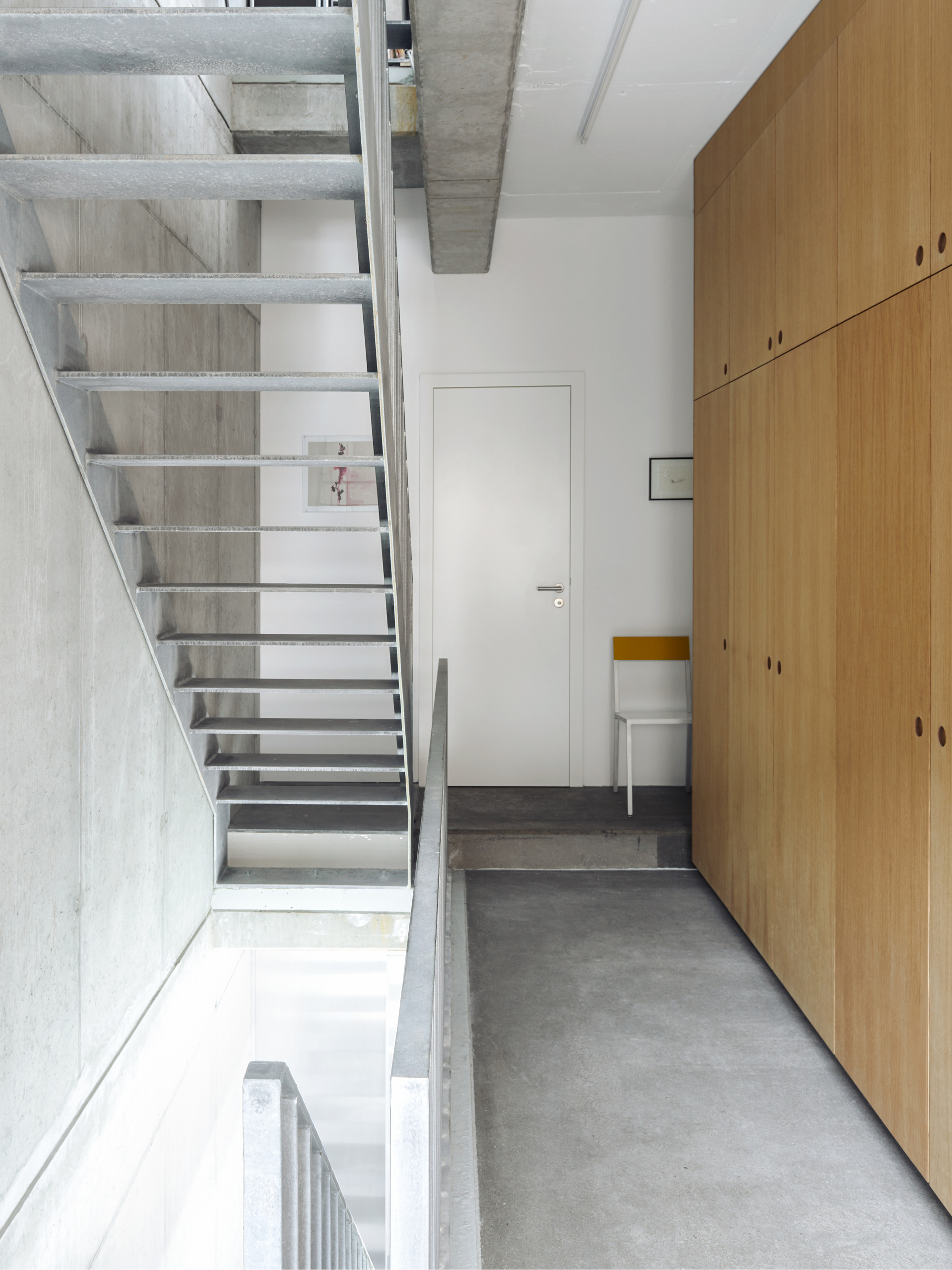 Wardrobe with wooden fronts